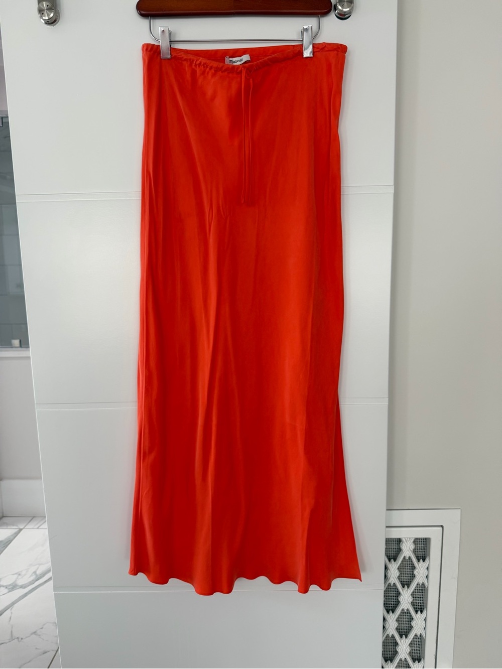 Bright Orange SilkyMidi Skirt